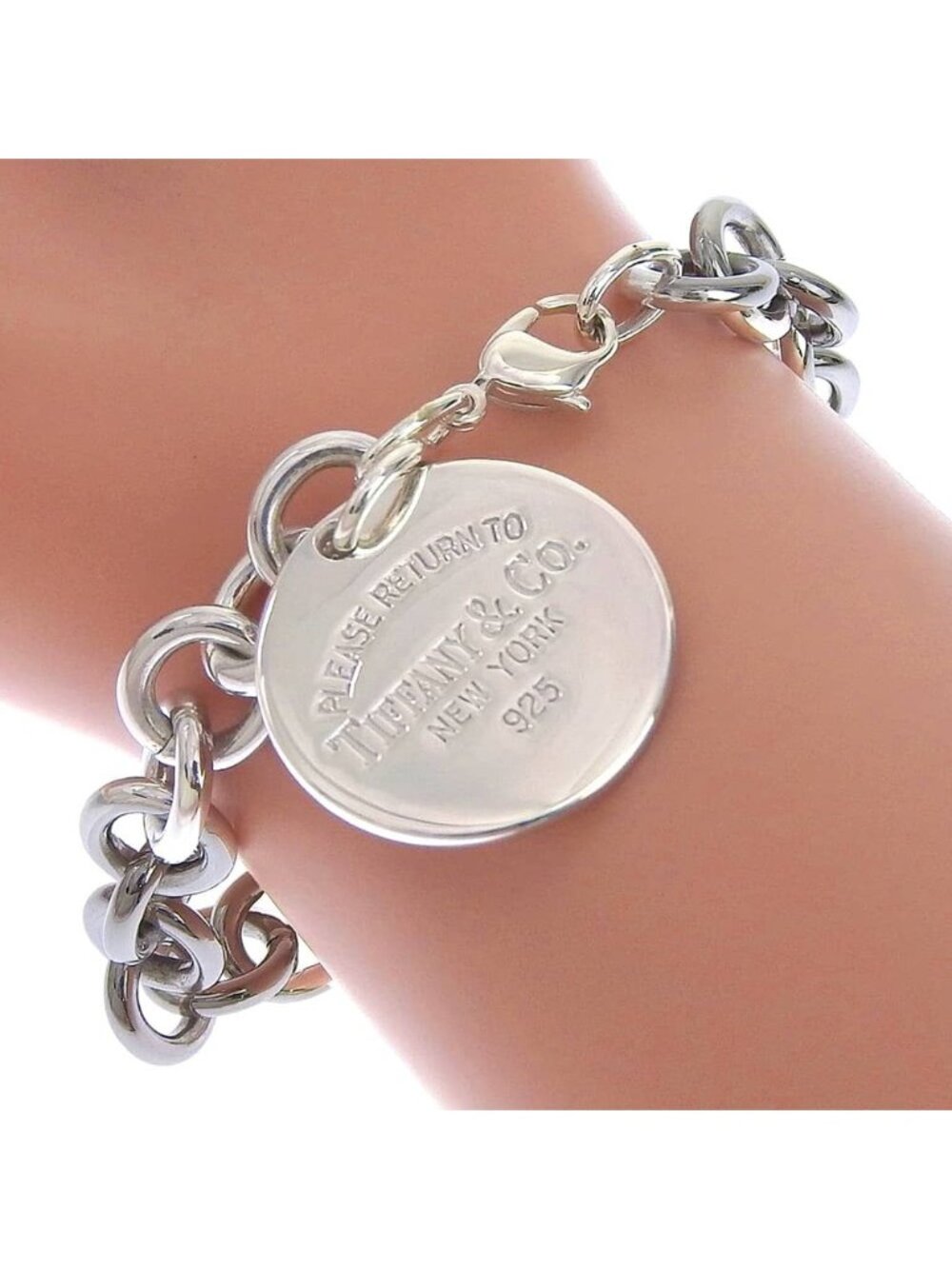 Tiffany & Co Return to Circle Tag 925 Sterling Silver Bracelet